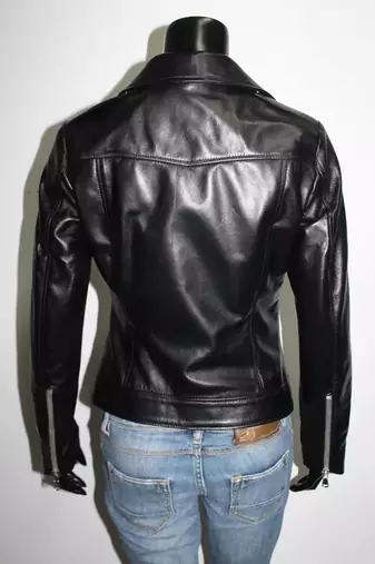women's brown suede leather biker jacket fringed western design modern