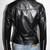 Women’s brown suede leather fringe design  biker jacket slim fit