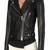 Women’s real lambskin black leather jacket western style motorcycle