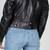 Women’s black genuine soft leather handmade casual biker style