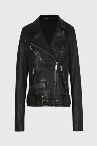 women's black lambskin leather biker jacket classic moto zip style authentic signature