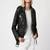 Women’s black genuine handmade casual biker style zipper