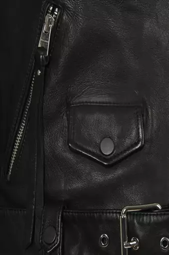 women's black lambskin leather biker jacket classic moto zip style authentic signature