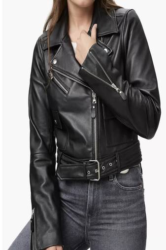 women's genuine lambskin leather jacket classic zip up style modern