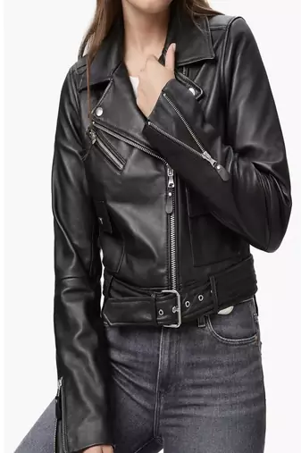 women's genuine lambskin leather jacket classic zip up style modern
