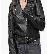 Women’s café racer leather jacket slim fit lambskin fabric