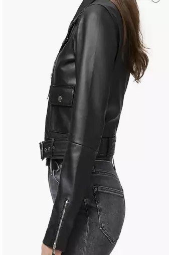 women's genuine lambskin leather jacket classic zip up style modern