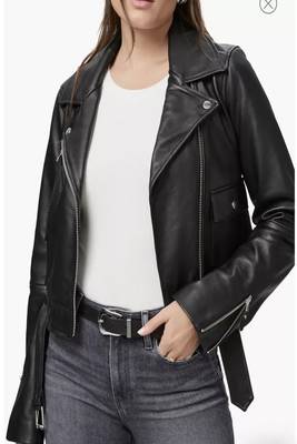 women's genuine lambskin leather jacket classic zip up style modern 4