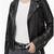 Women’s café racer leather jacket slim fit lambskin fabric