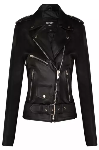 women's black lambskin leather biker jacket classic zip front style premium