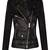 Women’s genuine leather stylish black motorcycle jacket zip front slim fit