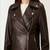 Women’s real lambskin brown  leather jacket black biker motorcycle slim fit stylish