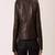 Women’s real lambskin brown  leather jacket black biker motorcycle slim fit stylish