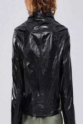women's black lambskin leather jacket classic zip up style genuine 3