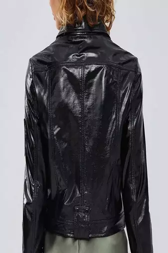 women's black lambskin leather jacket classic zip up style genuine