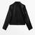 Women’s black color lambskin leather cropped jacket front casual style