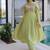 Womens  mal chanderi with beads embroidery-work gown set