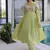 Womens  mal chanderi with beads embroidery-work gown set
