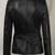 Women’s black  genuine leather crop jacket zip  detail minimalist biker jacket