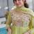 Womens  mal chanderi with beads embroidery-work gown set