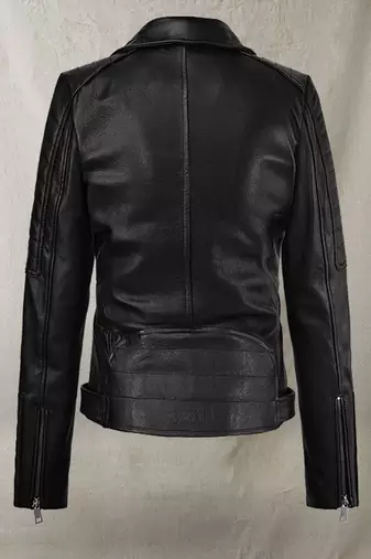 women's genuine lambskin leather jacket classic zip up style stylish