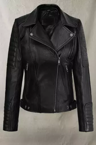 women's genuine lambskin leather jacket classic zip up style stylish