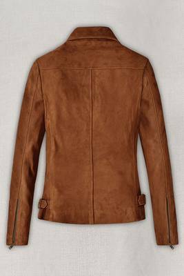 women's brown lambskin leather jacket classic zip up style stylish 3