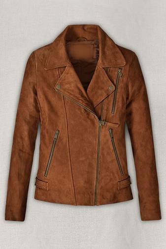 women's brown lambskin leather jacket classic zip up style stylish