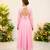 Blush pink georgette flared anarkali suit set with dupatta