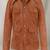 Women’s brown lambskin leather jacket minimalist zip front casual style