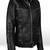 Women's black color leather jacket biker motorcycle slim fit stylish classic look