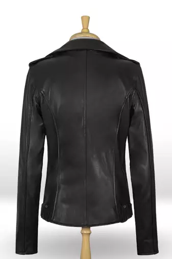 women's black lambskin leather biker jacket classic moto zip style authentic original