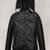 Women’s genuine soft black hoodie lambskin leather jacket moto biker slim fit classic