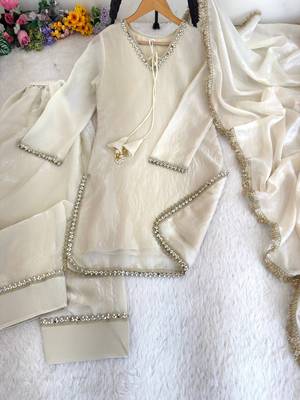  solid punjabi salwar kurti set with golden lace work kurta set 5