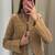 Genuine beige color sheepskin jacket women leather coat casual with pocket