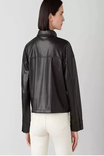 women's black lambskin leather biker jacket classic moto zip style authentic high quality