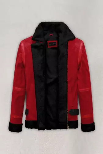 women's red lambskin leather biker jacket classic zip front style premium