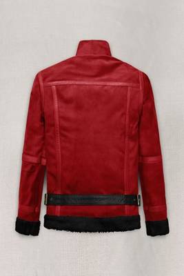 women's red lambskin leather biker jacket classic zip front style premium 3
