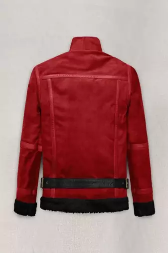 women's red lambskin leather biker jacket classic zip front style premium