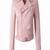Women’s pink genuine lambskin leather jacket -asymmetric zipper & waist belt  style