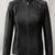 Women's  black  lambskin leather jacket-zipper & café racer jacket  style