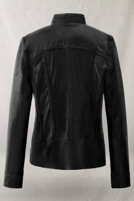 women's black lambskin leather jacket classic zip up style refined 2