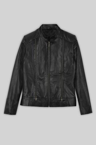 women's black lambskin leather jacket classic zip up style sophisticated