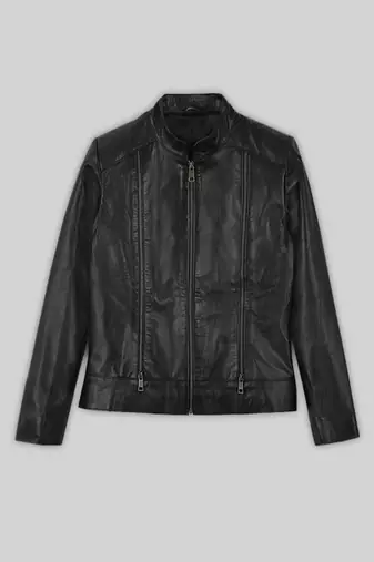 women's black lambskin leather jacket classic zip up style sophisticated