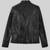 Women's  black  lambskin leather jacket- multiple zipper & café racer jacket  style