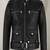Women's  black  lambskin leather jacket- multiple zipper & café racer waist beltjacket  style