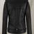 Women's  black  lambskin leather jacket- multiple zipper & café racer waist beltjacket  style