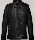 Women's  black  lambskin leather jacket- zipper & café racer jacket  style