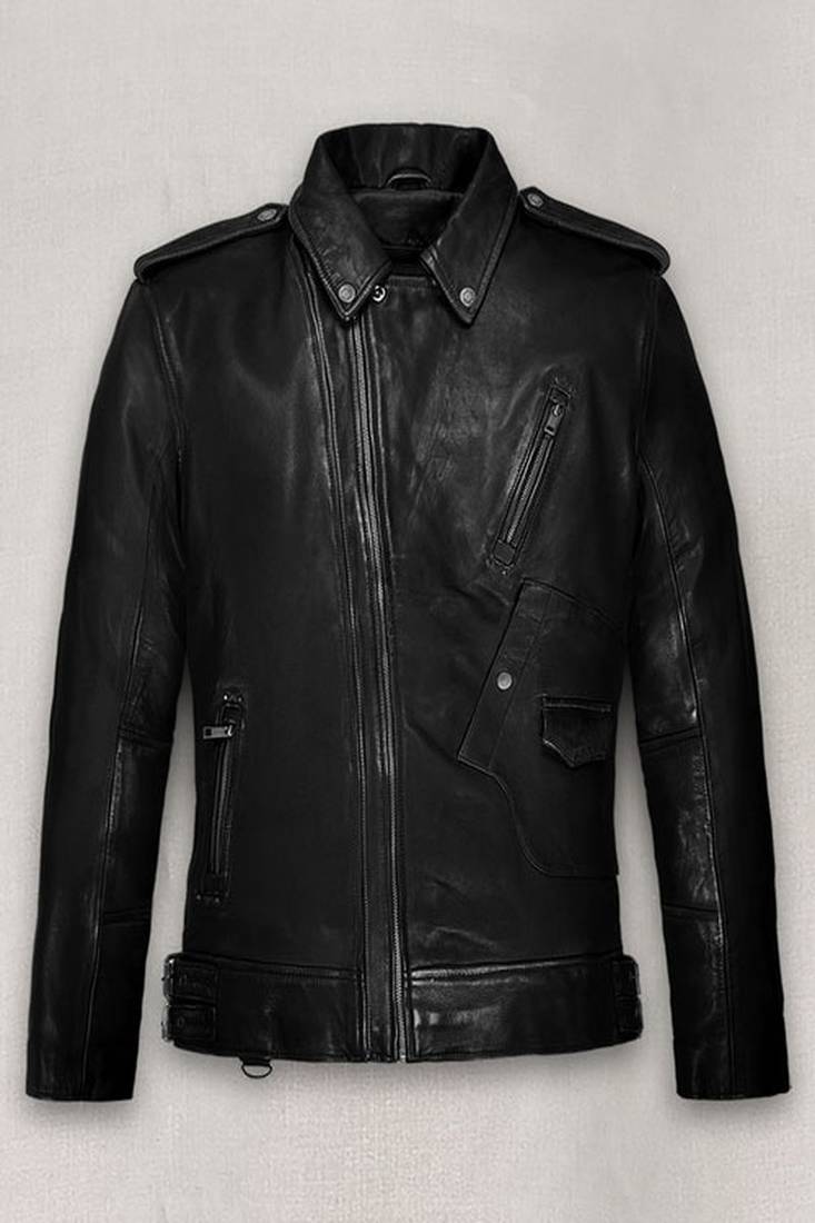 Women's  black  lambskin leather jacket- zipper & café racer jacket  style