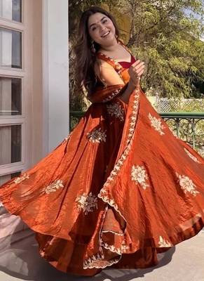 New womens trending flared anarkali suit with gold floral embroidery gown set 3